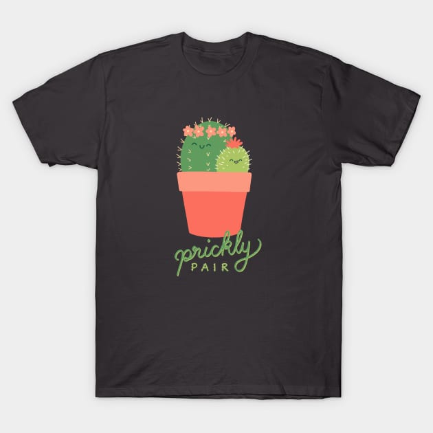 Prickly Pair Cactus Couple T-Shirt by Abbilaura